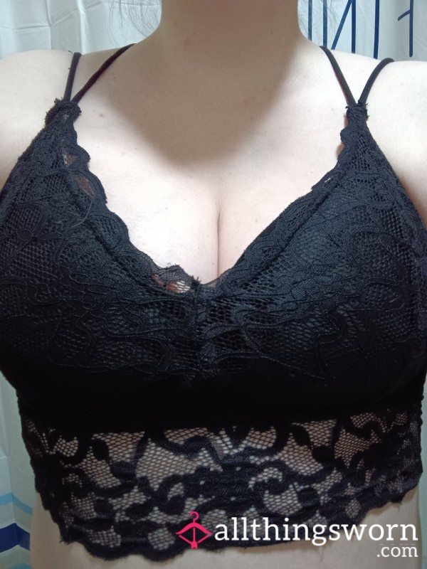 Black Lace Bralette (worn And Sealed)