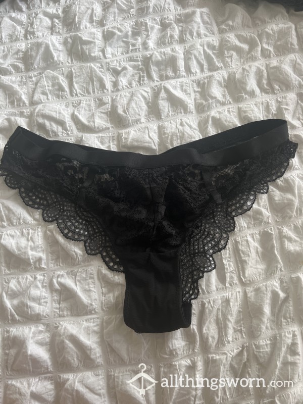 Black Lace Brazilian Thong