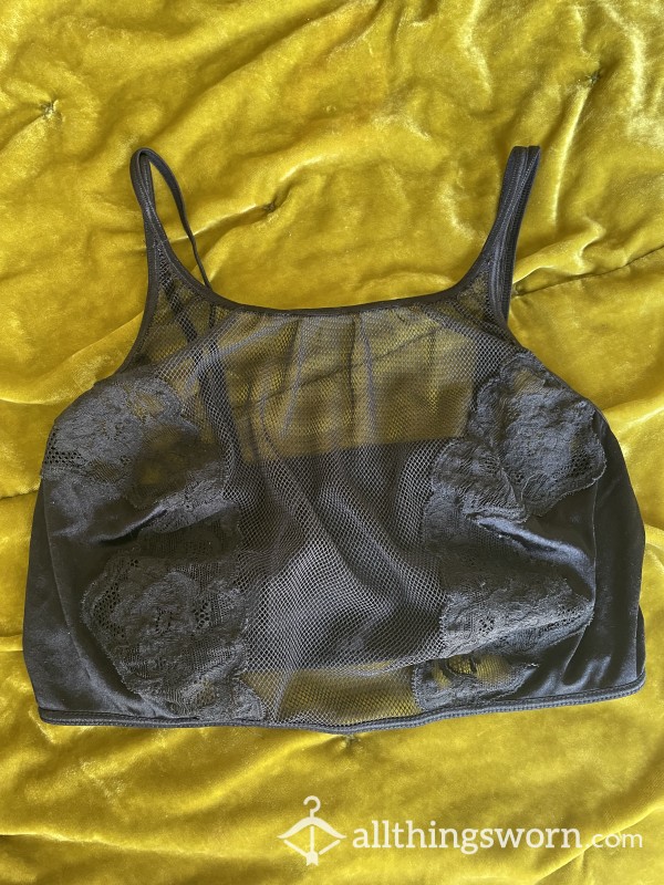 Black Lace & Mesh Bra Top