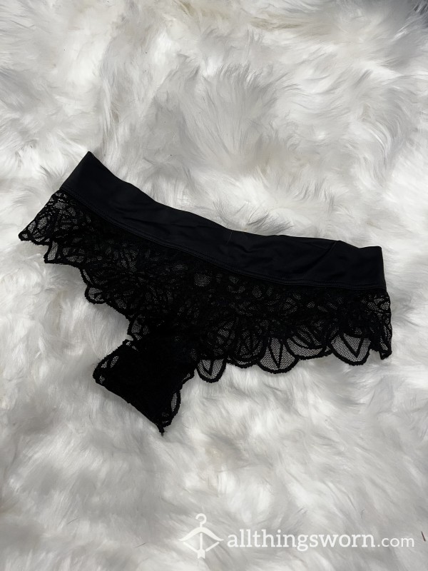 Black Lace & Satin Cheeky