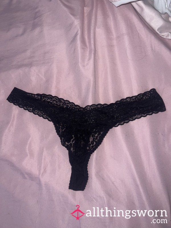 Black Lace Thongs Size M