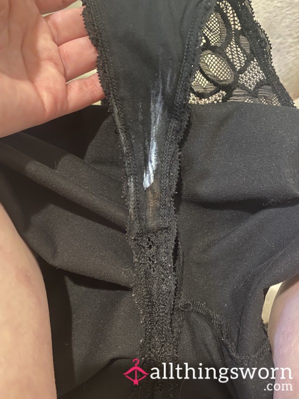 Black Lace Worn Out Panties 😈