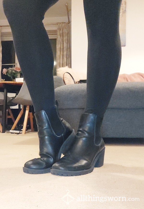 Black Leather Ankle Boots