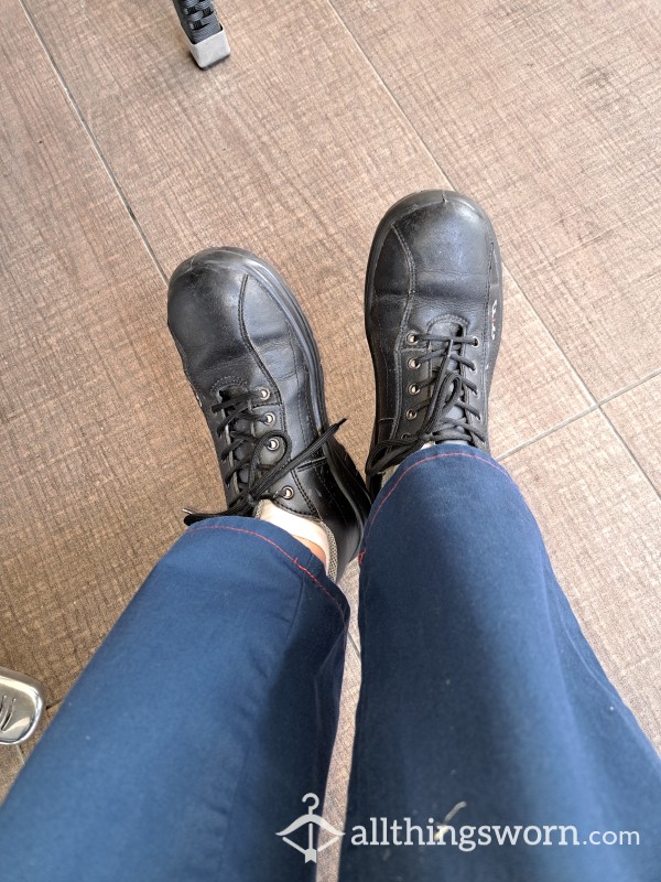 Black Leather Work Shoes