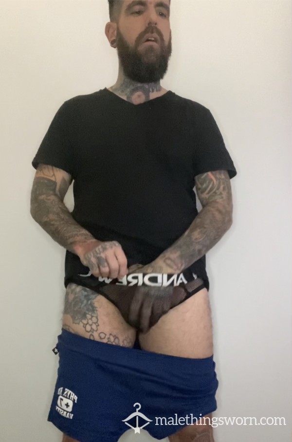 Black Mesh Briefs Pre C*m Filled