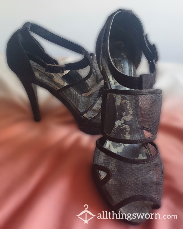 Black Mesh Well Worn Heels