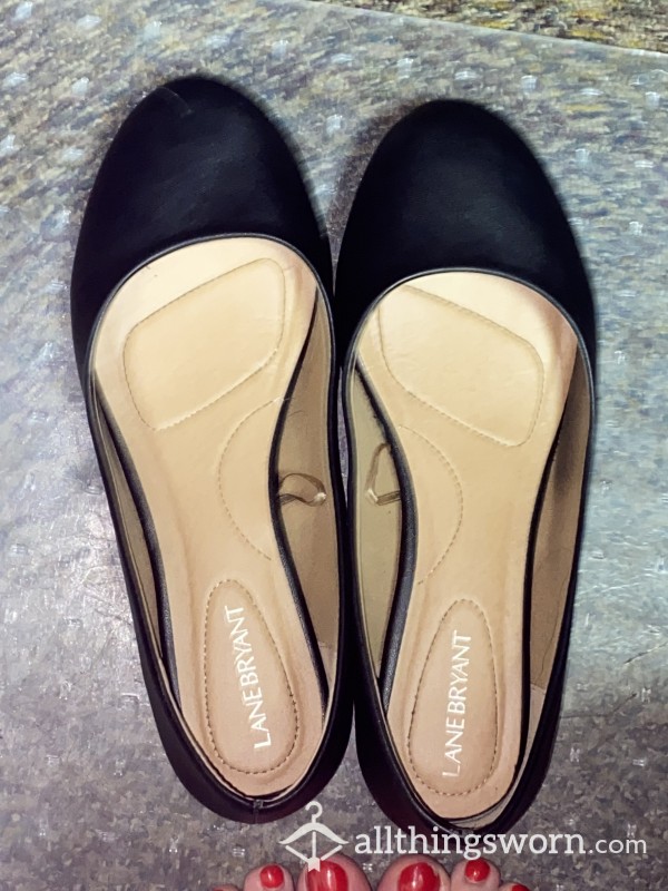 Black Office Flats Size 10WUS