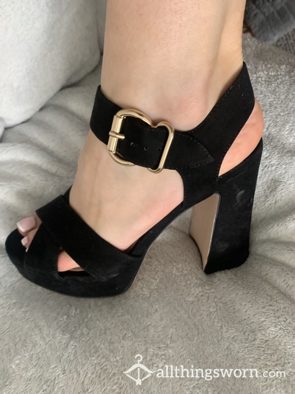 Black Open Toe Heels