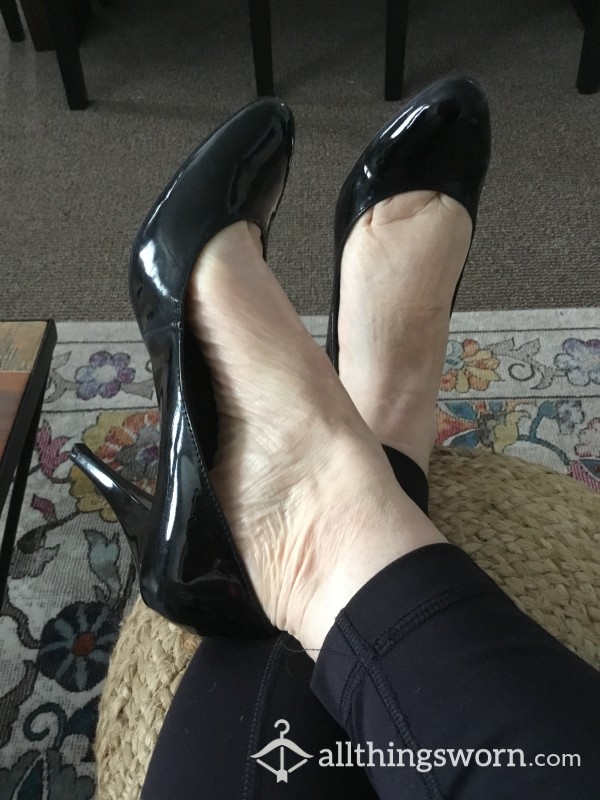 Black Patent Heel Pumps