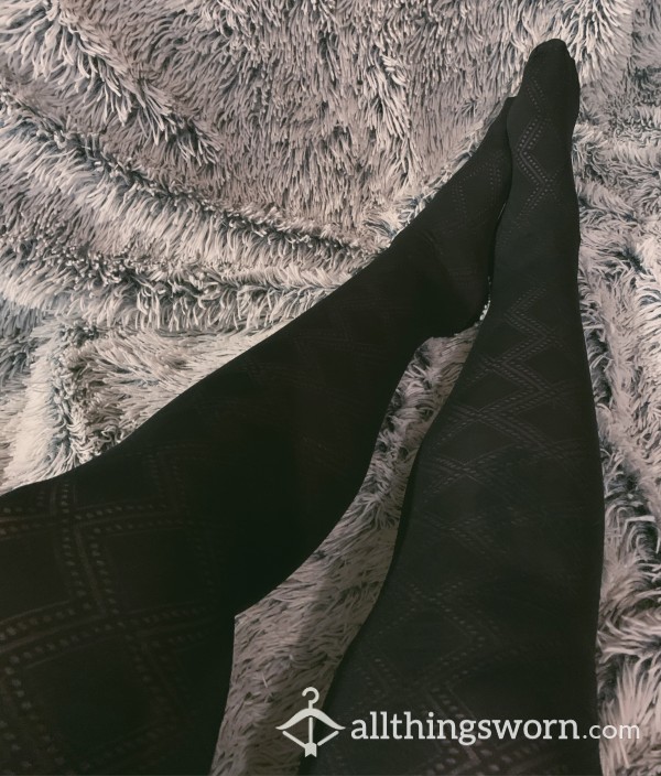 Black Patterned Tights