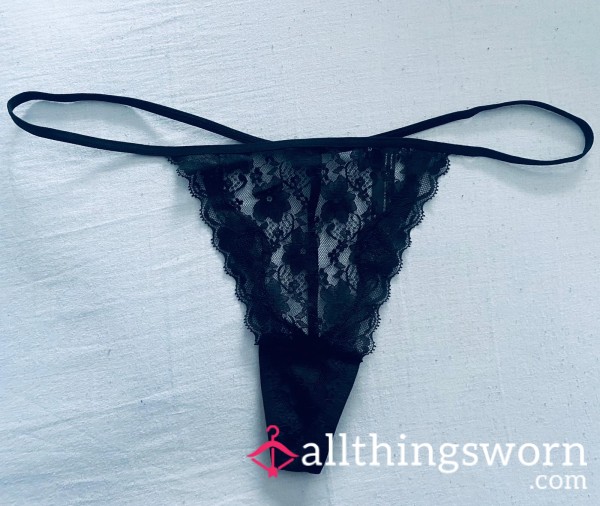 Black Plus Sized Worn Thong