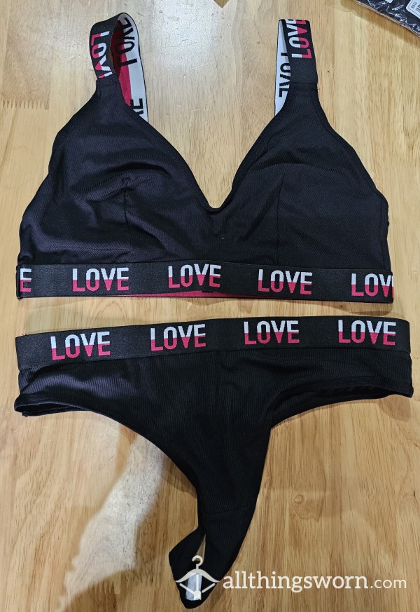 Black, Red, Thong Love Set