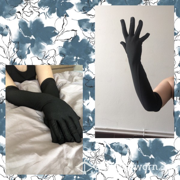 🖤 Black Satin C*cktail Gloves 🖤