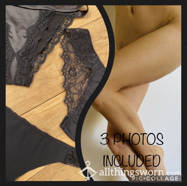 Black Satin Lace AU Seller Size Medium