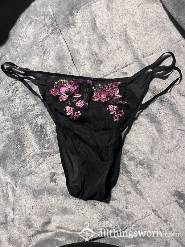 Black See Through Panties Worn 24 Hours