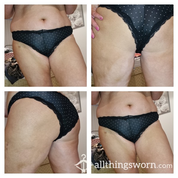 Black Spotty Fullback Panties