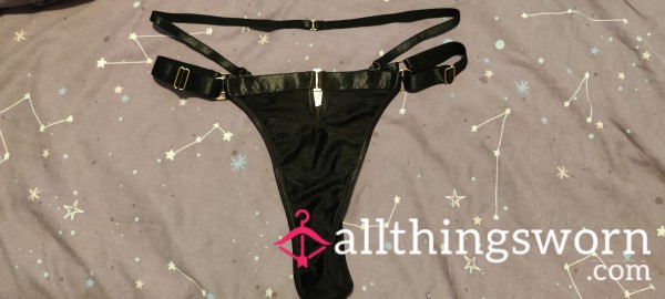 Black Strappy Thong 24hr Wear