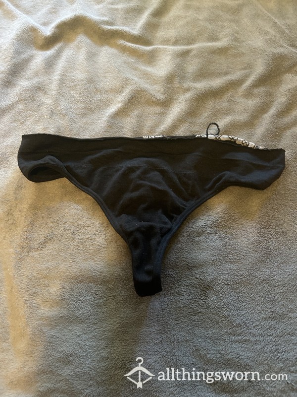 Black Stretch Thong