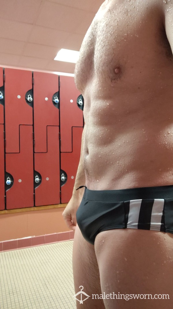 Black Striped Swim Brief