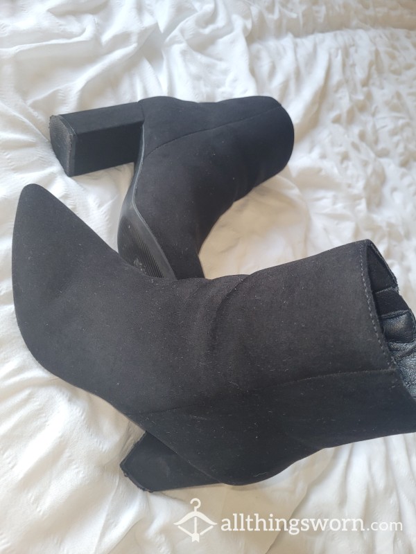 Black Suede Suedette Ankle Boots