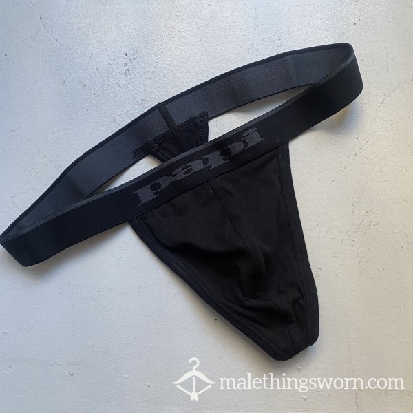 C*m Sponge Black Thong