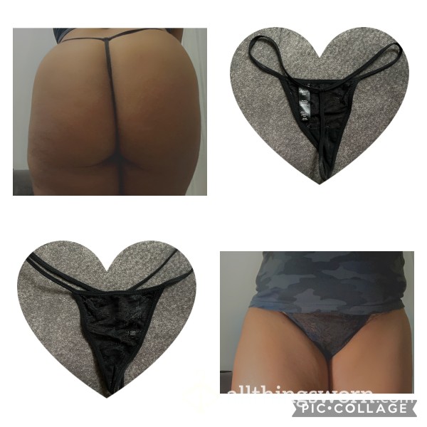 Black Thongs With Lace