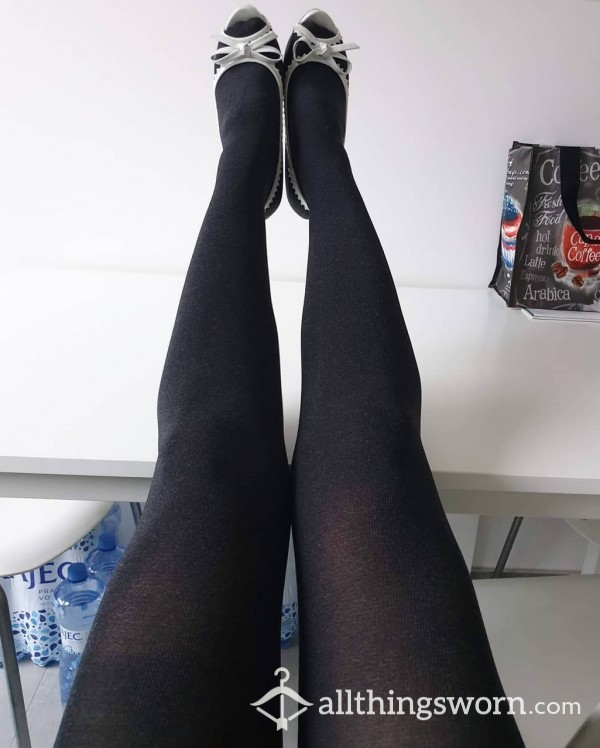 Black Tights Well Worn Against My Feet And Pu**y 🥰💦😋