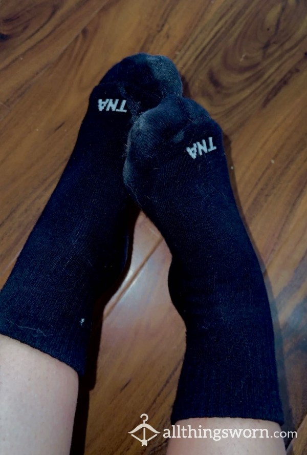 Black TNA Crew Socks