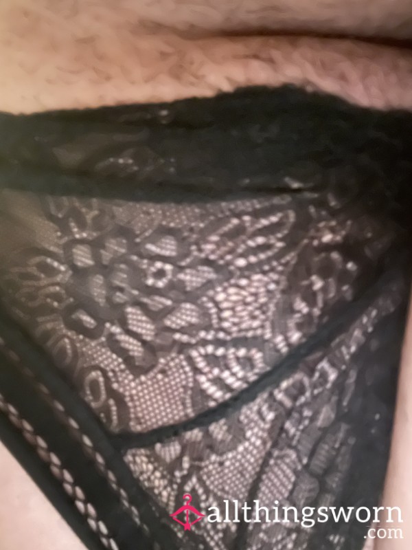 Black Used Well Worn Thong