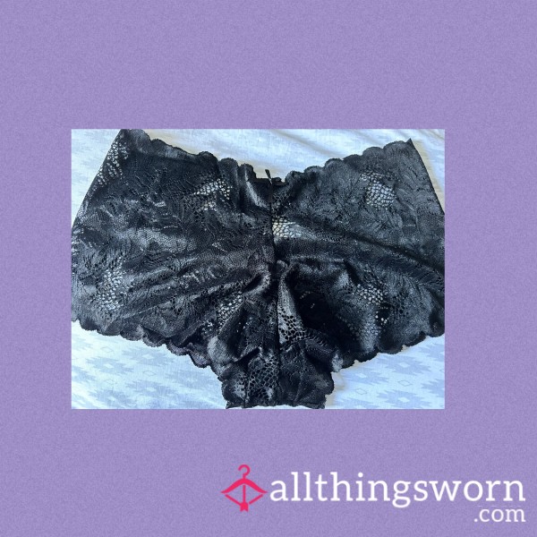 Black V Waisted Lace Panty