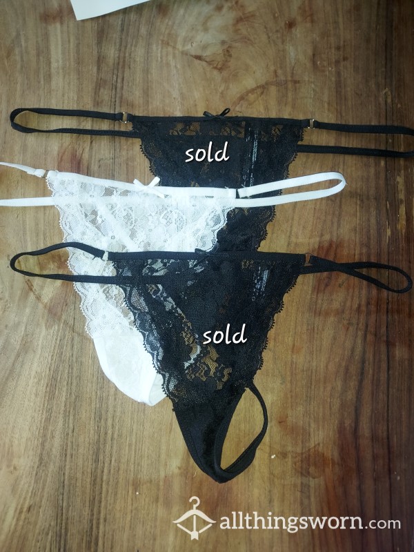 Black/ White Lace Gstrings