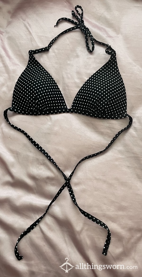 Black & White Polka-dot Bikini Top