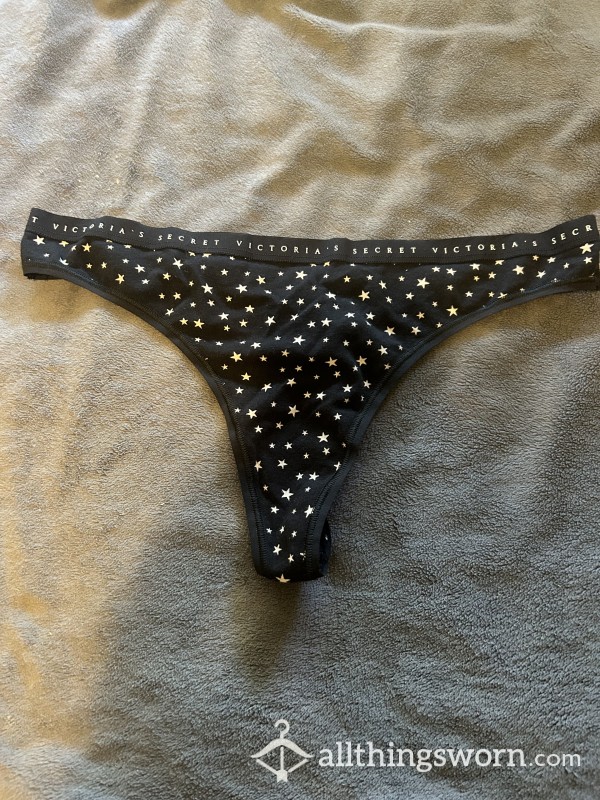 Black & White Star Thong