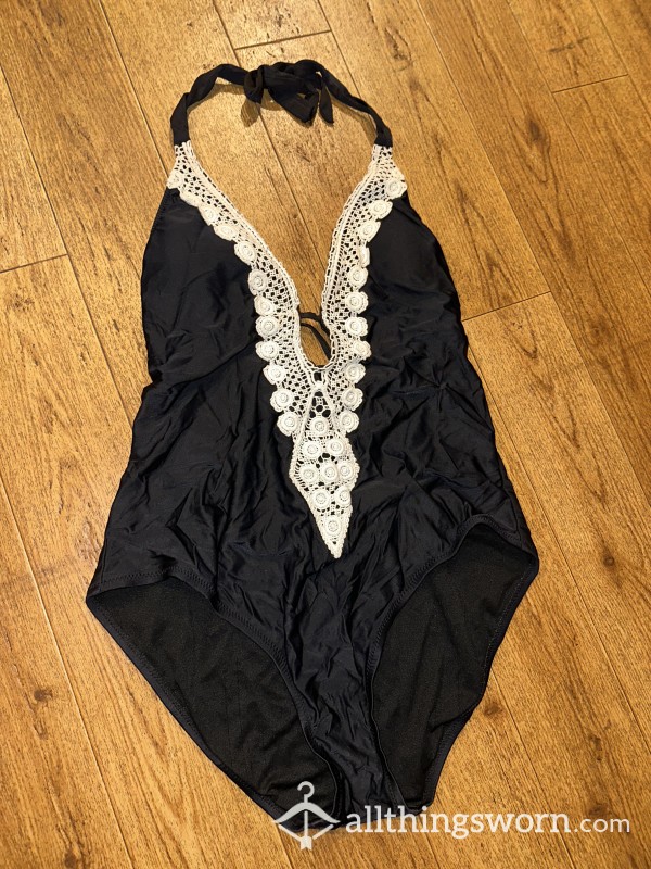 Black W/White Swimsuit