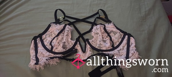 Black/Pink Lace Bra