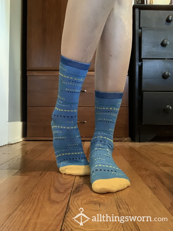 Blue And Yellow Crew Socks