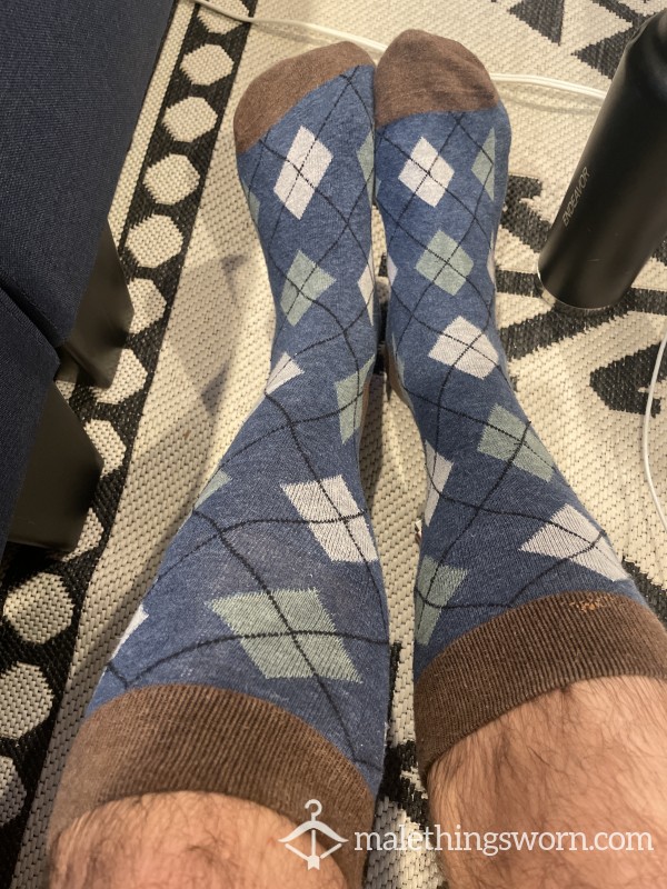 Blue Argyle Dress Socks