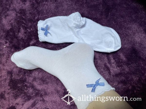 Blue Bow School Socks