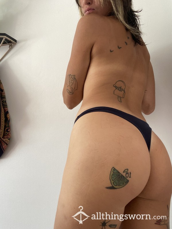 BLUE COTTON THONG