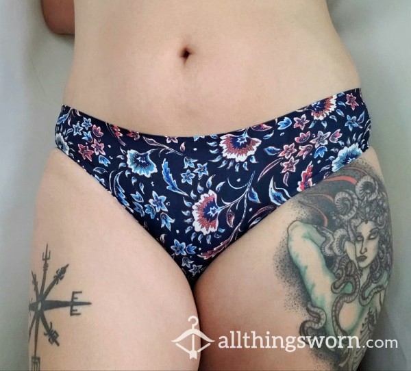 Blue Flor*l Print Nylon Panties💙💐