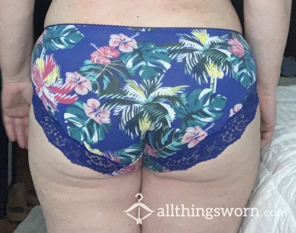 Blue Flower Cotton Panty