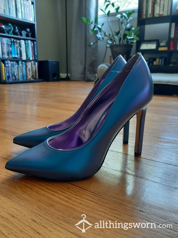 Blue Iridescent Stilettos