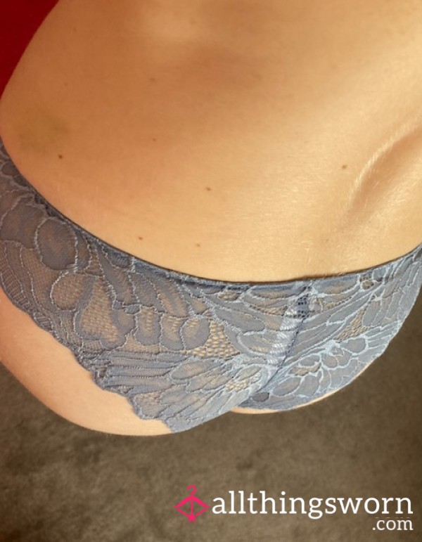 Blue Lace Brazilian Panties