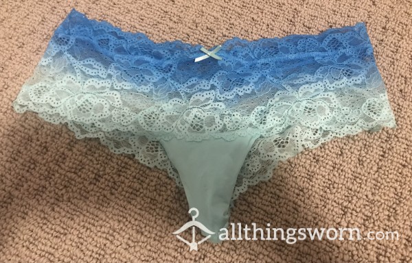 Blue Lace Thong