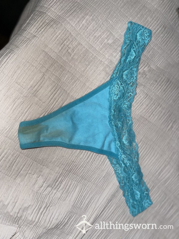 Blue Lace Thong