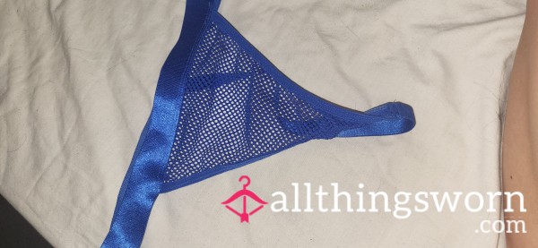 Blue Mesh Thong