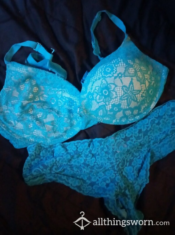 Blue Panties And Bra Set