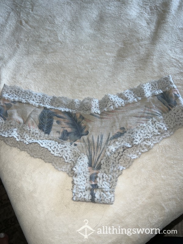 Blue Patterned Pink Brand Panties