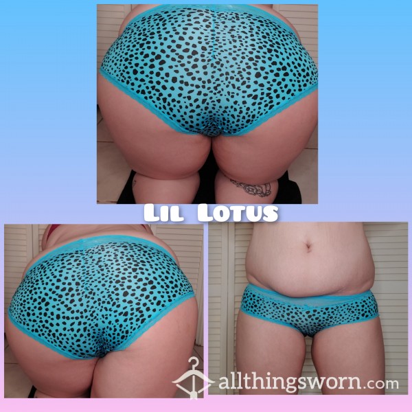 Blue Printed Nylon Hipster Panties!