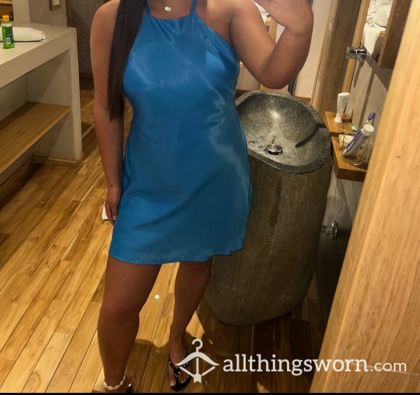 Blue Satin Dress